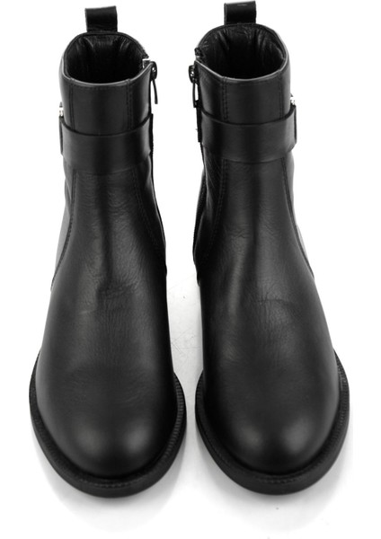 Siyah Hakiki Deri Kadın Bot & Bootie K02724560303 fırsatları
