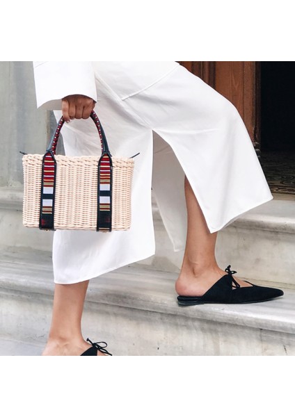 Purki - Siyah Deri Çizgi Desen El ve Omuz Çantası fırsatları