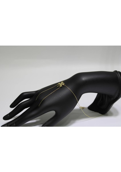 14 Ayar Altın Yonca Model Şahmeran Bileklik