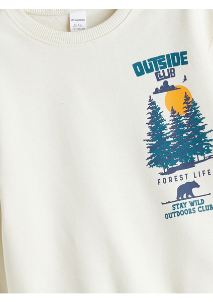 Yeni Sezon Bisiklet Yaka Baskılı Erkek Çocuk Sweatshirt 2'li fırsatları