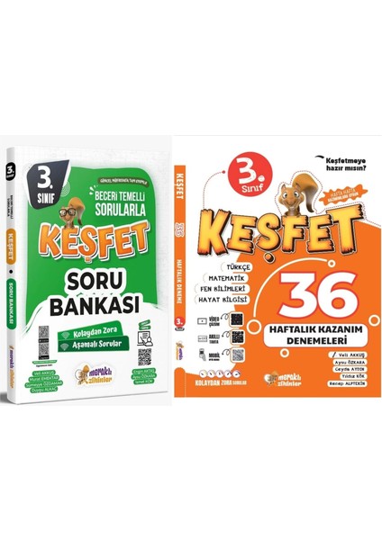 3.sınıf Tüm Dersler Soru Bankası+3.sınıf 36 Haftalık Kazanım Denemesi (2'li Set)
