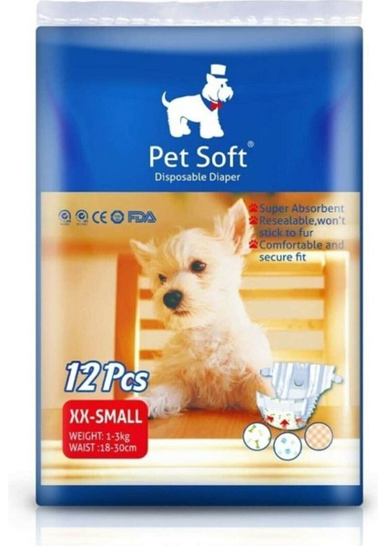 Küçük Köpekler Için 12 Adet Alt Tuvalet Bezi, Rahat ve Kullanışlı Paket