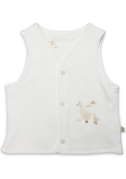 Bistyle Yelek Çift Taraflı Welcome Baby Duck 18104 Sarı-Ekru