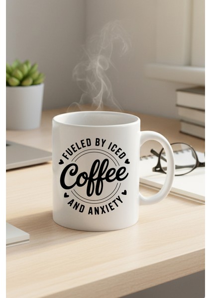 Fueled By Coffee Baskılı Hediyelik Kupa Bardak