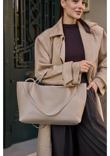 Vizon Kadın Tokalı Tote Çanta