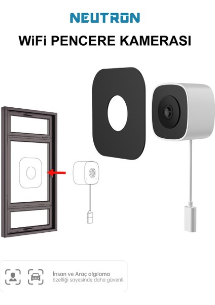 Nif Bilişim 3mp Full-Color Gece Renkli Kablosuz Karavan Kamerası Wifi Pencere Kamerası fiyatları
