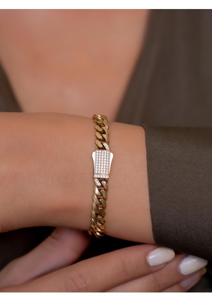 14 Ayar Altın Taşlı Gurmet Bileklik 7 mm fiyatları