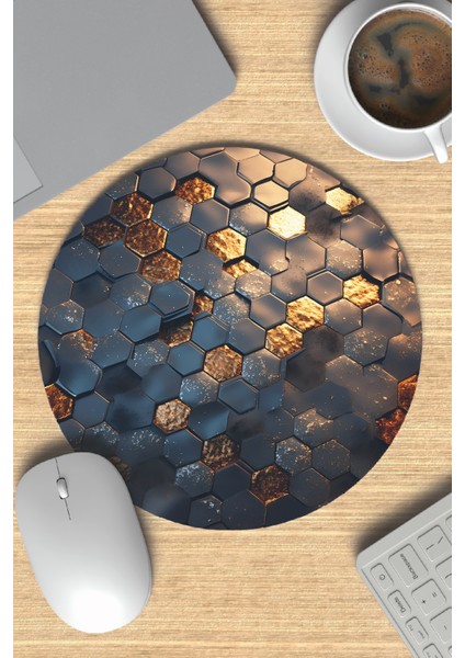 Desenli Melty No:3 Baskılı Yuvarlak Gaming Mousepad