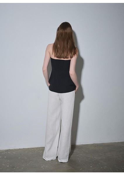 Siyah Leina Straplez Tensel Bluz indirimleri