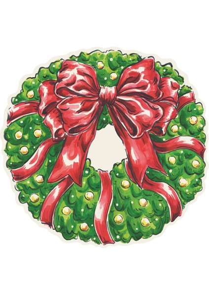Die-Cut Holiday Wreath Placemat 12 Sheets