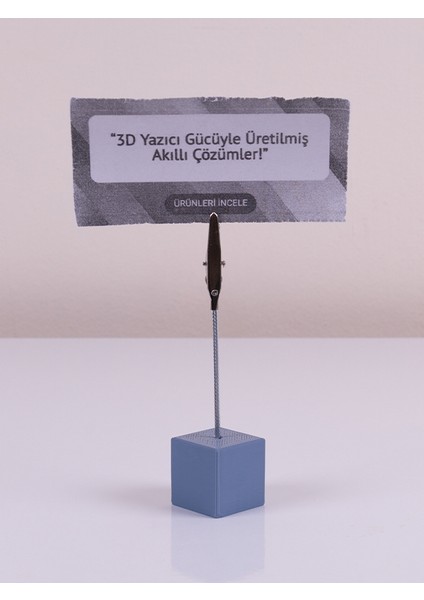 Metal Not Tutucu Metal Kıskaçlı Notluk Mermer Desenli Masaüstü Not Tutacağı