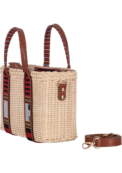 Purki - Taba Deri Çizgi Desen El ve Omuz Çantası fiyatları