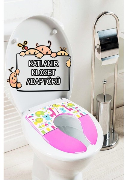 Pembe Katlanabilir Bebek Klozet Oturağı, Seyahat ve Eğitim Için Pratik ve Hijyenik modelleri