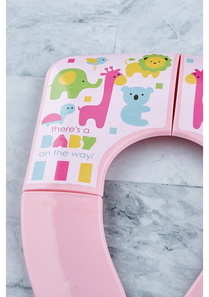 Pembe Katlanabilir Bebek Klozet Oturağı, Seyahat ve Eğitim Için Pratik ve Hijyenik indirimleri