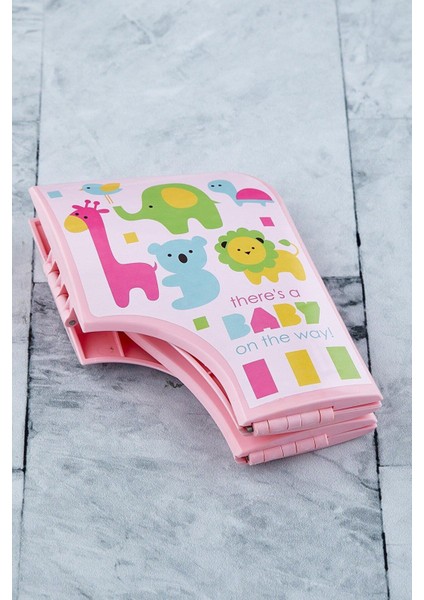 Pembe Katlanabilir Bebek Klozet Oturağı, Seyahat ve Eğitim Için Pratik ve Hijyenik