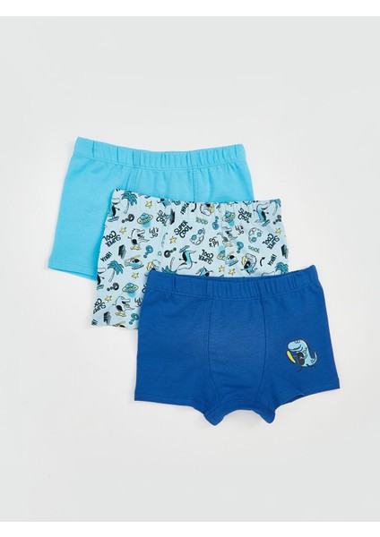 Yeni Sezon Beli Lastikli Penye Erkek Çocuk Boxer 3'lü