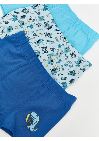 Yeni Sezon Beli Lastikli Penye Erkek Çocuk Boxer 3'lü modelleri