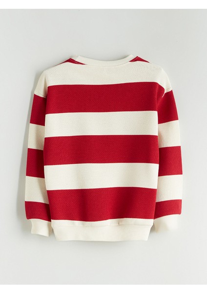 Yeni Sezon Bisiklet Yaka Çizgili Erkek Çocuk Sweatshirt modelleri