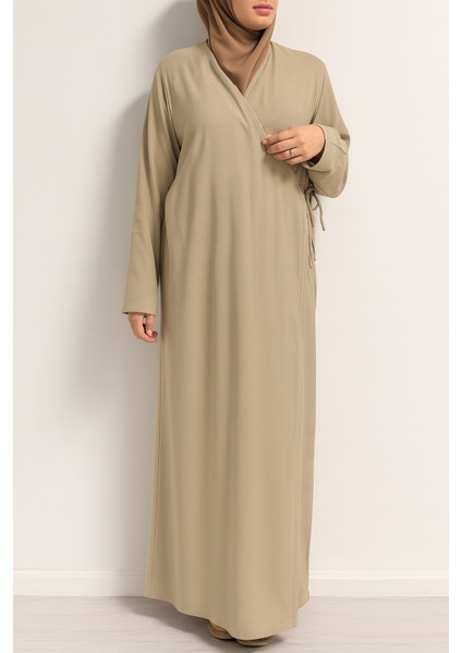 Kruvaze Yandan Bağlamalı Namaz Elbisesi – %100 Viskon- Rahat Kalıp