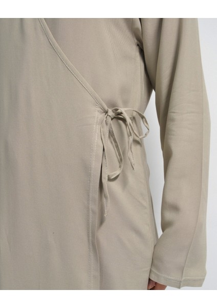 Kruvaze Yandan Bağlamalı Namaz Elbisesi – %100 Viskon- Rahat Kalıp modelleri