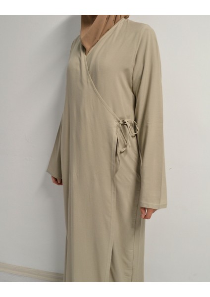 Kruvaze Yandan Bağlamalı Namaz Elbisesi – %100 Viskon- Rahat Kalıp fırsatları