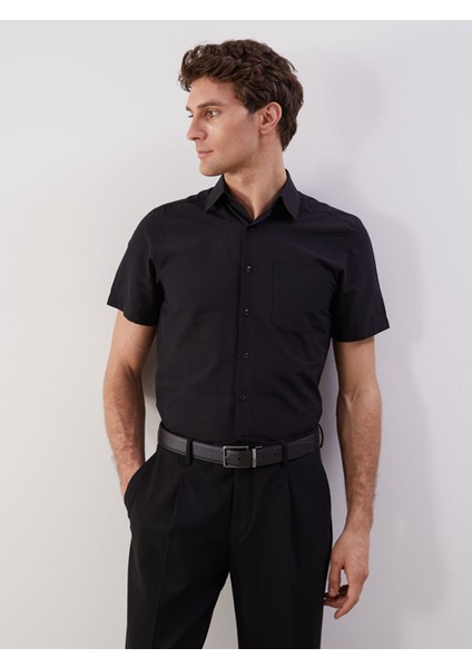 Yeni Sezon Regular Fit Kısa Kollu Poplin Erkek Gömlek