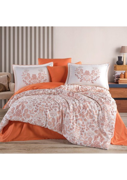 Tiago Oranj - Çift Kişilik Saten Nevresim Takımı