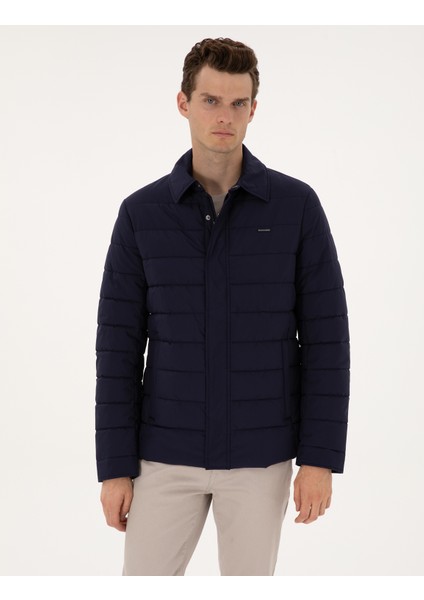 Erkek Lacivert Gömlek Yaka Mont 50313938-VR033