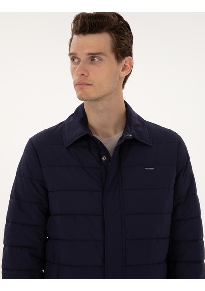 Erkek Lacivert Gömlek Yaka Mont 50313938-VR033 fiyatları