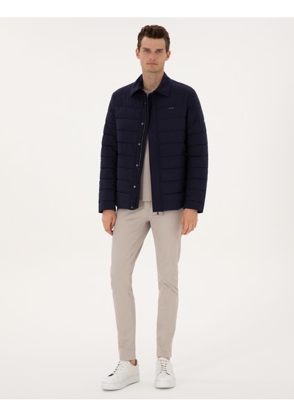 Erkek Lacivert Gömlek Yaka Mont 50313938-VR033 fırsatları