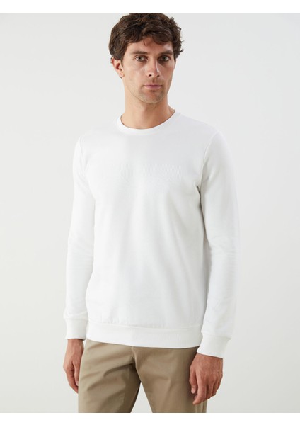 Yeni Sezon Bisiklet Yaka Baskılı Erkek Kalın Sweatshirt