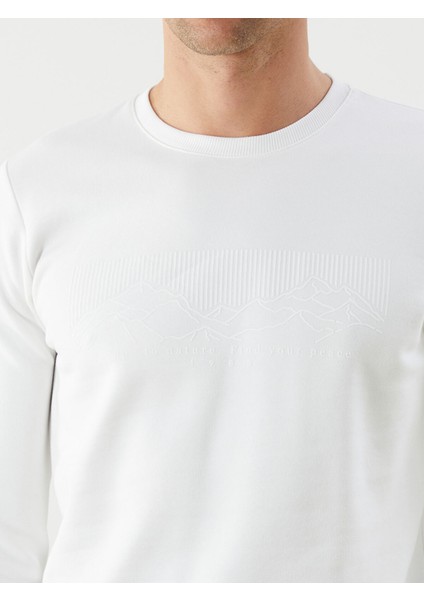 Yeni Sezon Bisiklet Yaka Baskılı Erkek Kalın Sweatshirt indirimleri
