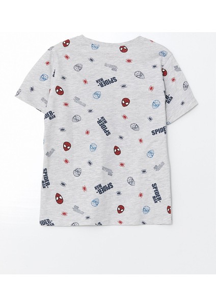 Yeni Sezon Bisiklet Yaka Spider-Man Baskılı Erkek Çocuk Şortlu Pijama Takımı modelleri