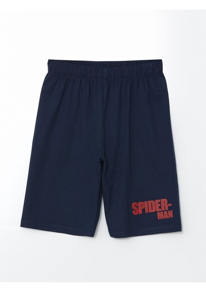 Yeni Sezon Bisiklet Yaka Spider-Man Baskılı Erkek Çocuk Şortlu Pijama Takımı fırsatları