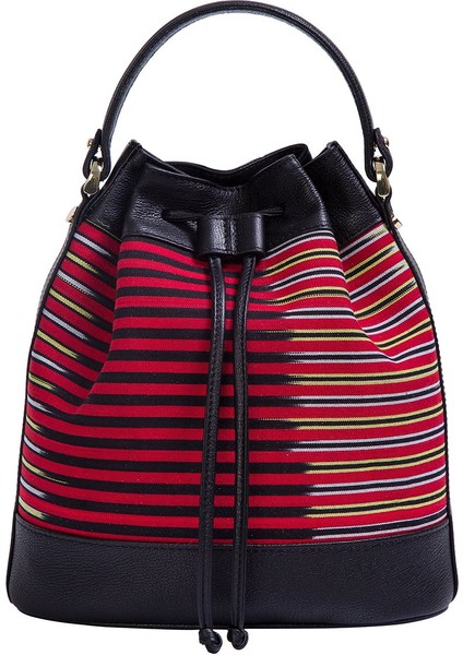 Kuz - Siyah Deri ve Ince Çizgi Desenli Sırt, Omuz ve El Çantası fiyatları