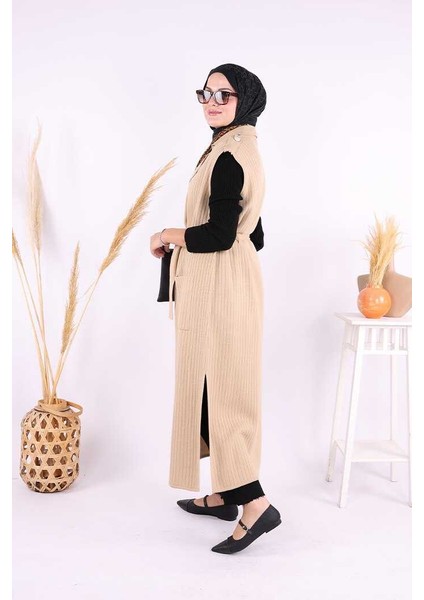 Triko Yelek 18336 Vizon modelleri