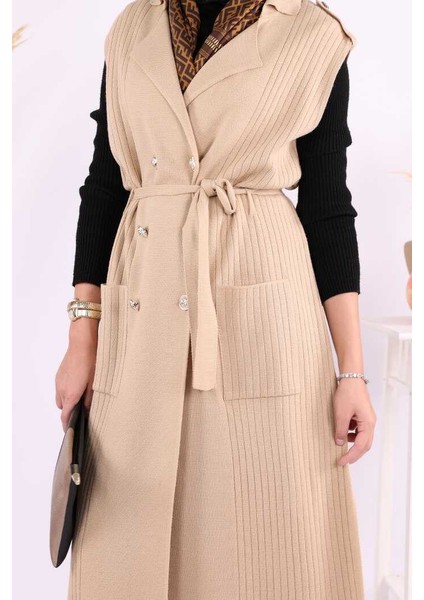 Triko Yelek 18336 Vizon indirimleri