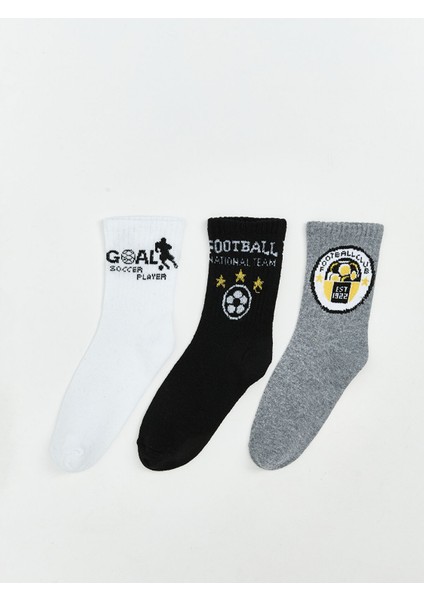 Yeni Sezon Desenli Erkek Çocuk Soket Çorap 3'lü
