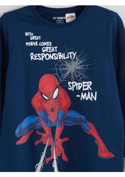 Yeni Sezon Bisiklet Yaka Spider-Man Baskılı Erkek Çocuk Pijama Üstü fiyatları