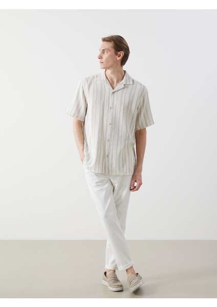 Yeni Sezon Regular Fit Kısa Kollu Çizgili Erkek Gömlek fiyatları