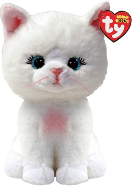 Ty Beanie Boos Amelia Beyaz Kedi 15 cm Peluş Oyuncak | Orijinal Ty Pelüş Kedi | Yumuşak & Sevimli Hediye modelleri