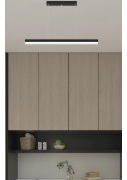 Magro 150CM ( Siyah Kasa, Sıcak Beyaz Işık 4000K ) Sarkıt Modern LED Avize, Salon, Mutfak, Masa