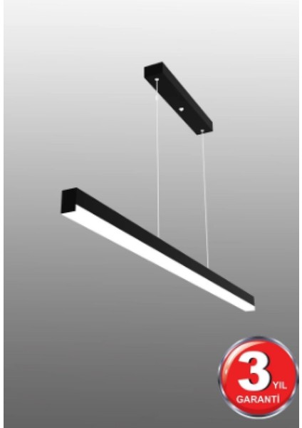 Magro 150CM ( Siyah Kasa, Sıcak Beyaz Işık 4000K ) Sarkıt Modern LED Avize, Salon, Mutfak, Masa