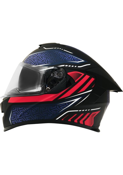 Gp My Helmet MKS001-BBR Yarış Spoiler Güneş Vizörlü Şeffaf Full Face Motosiklet Kaskı M fırsatları
