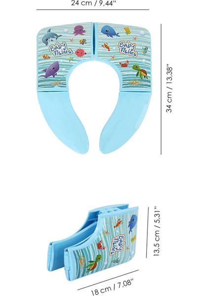 Pratik Katlanabilir Tuvalet Adaptörü, Bebek ve Çocuklar Için Mavi Renkli modelleri