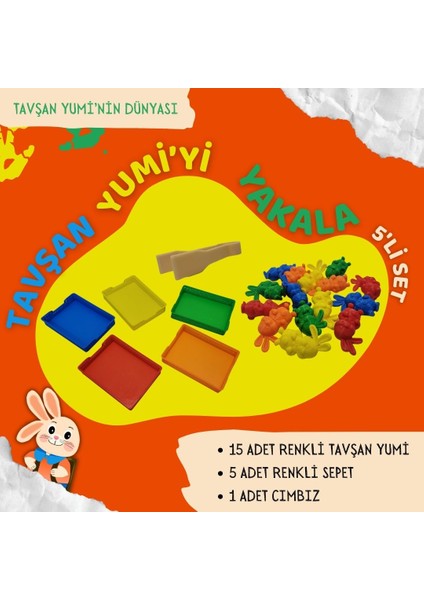 - Tavşan Yumi’yi Yakala Eğitici Renk Eşleştirme Oyunu – 5’li Set | İnce Motor Becerileri ve Renk Öğrenme Oyunu fiyatları