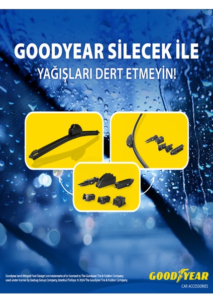 Good Year 2’li Set Muz Tipi Silecek Takımı Hyundai Accent Blue 2011-2019 Ön Cam Silecek 650MM-400MM modelleri