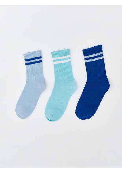 Yeni Sezon Çizgili Erkek Çocuk Soket Çorap 3'lü