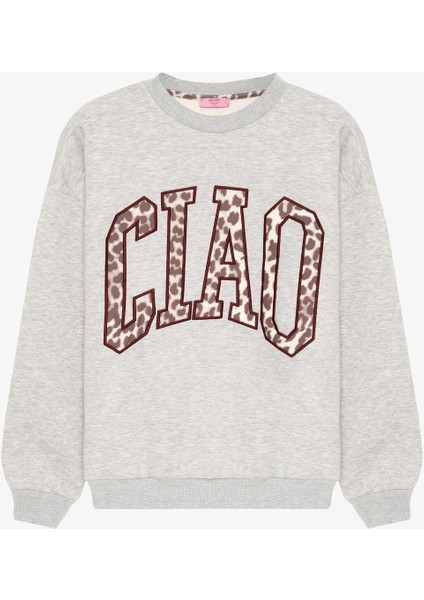 Nakış Detaylı Sweatshirt Gri Melanj modelleri