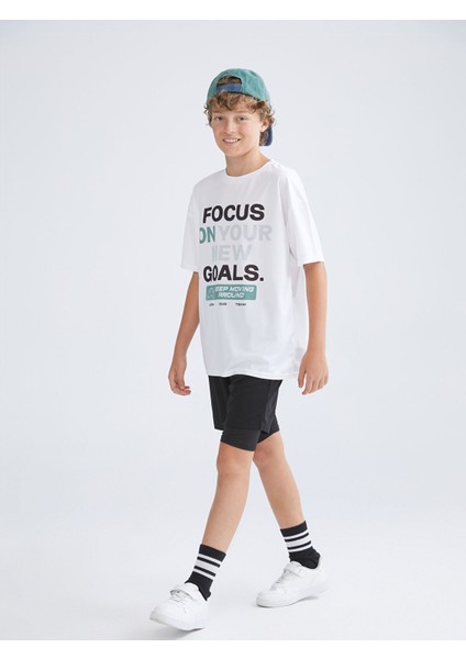 Yeni Sezon Beli Lastikli Erkek Çocuk Taytlı Şort